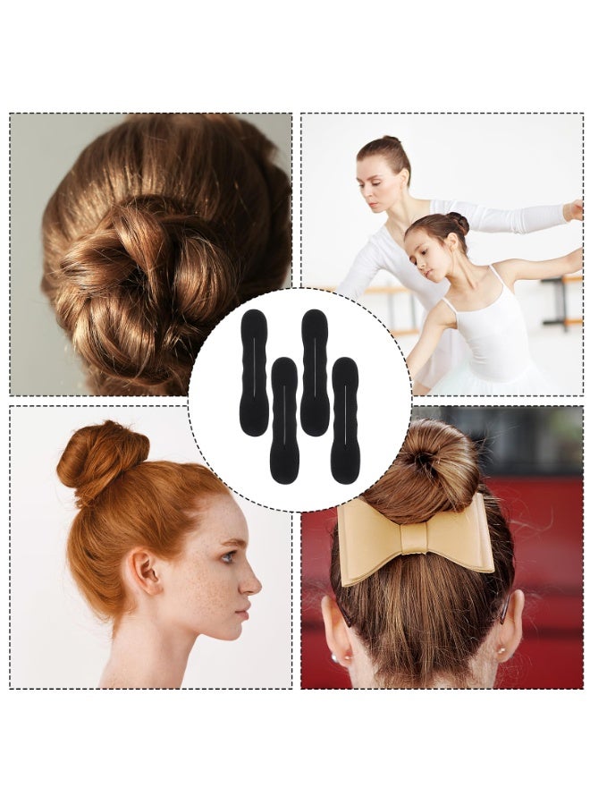 مجموعة من 4 أدوات لتشكيل كعكة الشعر مع ربطات شعر، إسفنج مانع للانزلاق، أدوات تشكيل قابلة لإعادة الاستخدام، مشابك لف الشعر، أدوات تصفيف سهلة الاستخدام، أداة لف الكعكة الفرنسية للشعر الطويل والرفيع والمجعد والمستقيم والمموج - Image 3